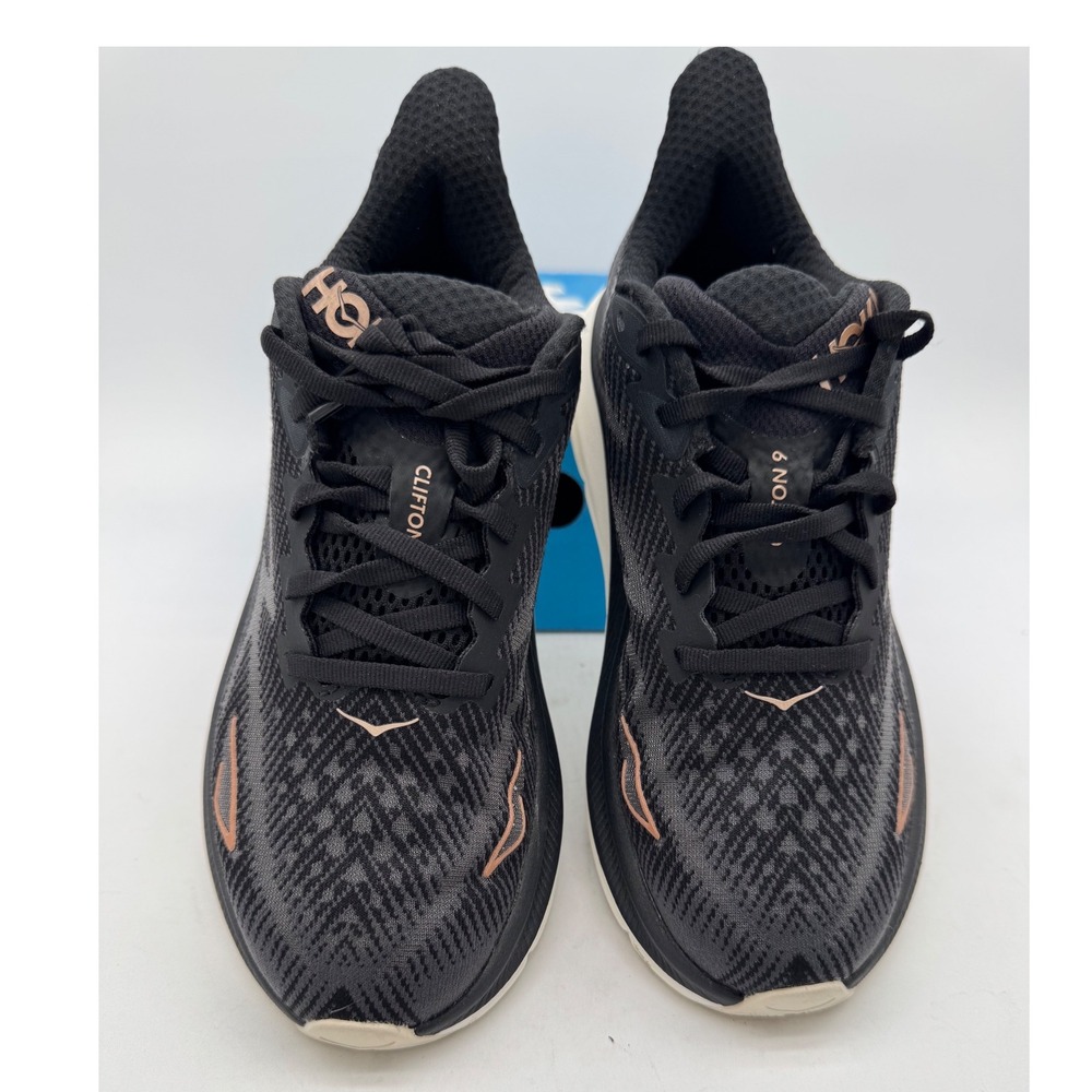 Hoka Clifton 9 Running Shoes - Breathable Mesh, Lightweight, Rose Gold Accents - Picture 4 of 9